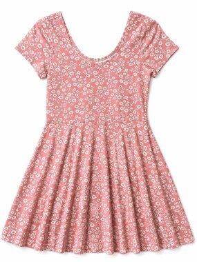 6ixty 8ight Floral Dress A-Line Fit & Flare Soft Jersey Pink Coral Medium